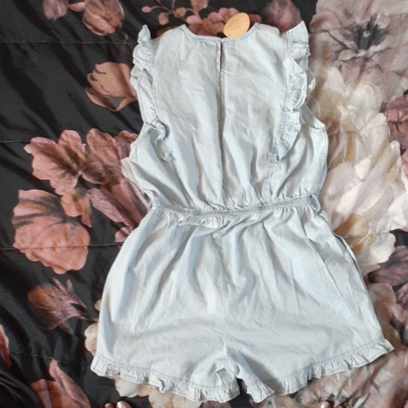 Denim Ruffle Romper - Picture 3 of 4